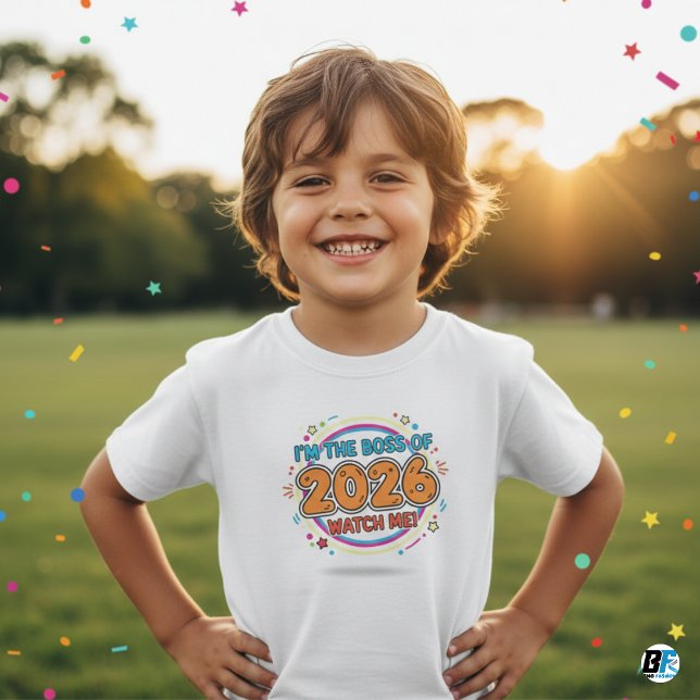 Camiseta I'm The Boss of 2026 Kids Confident New Year Tee (Criador carregado)