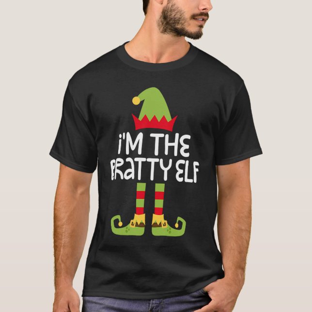 Camiseta I'm The Bratty Elf T  Matching Christmas Costume (Frente)