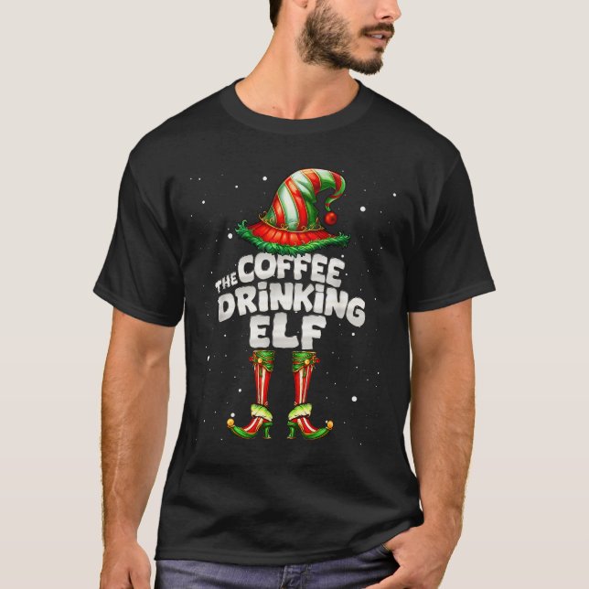 Camiseta I'm The Coffee Drinking Elf Family Matching Group  (Frente)