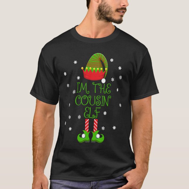 Camiseta I'm the Cousin Elf Funny Group Family Xmas (Frente)
