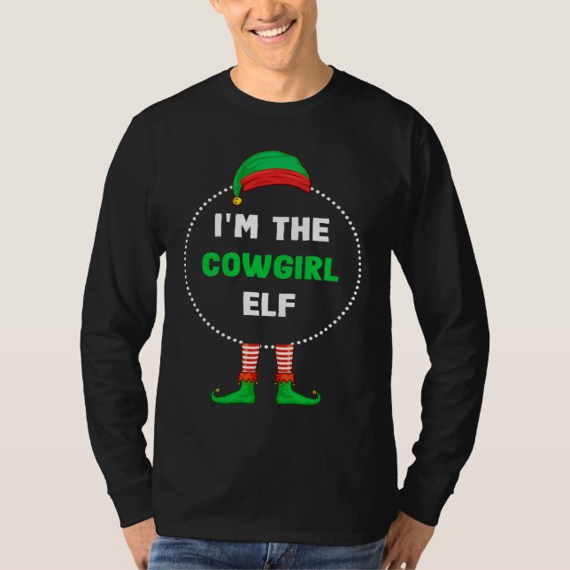 Camiseta Im The Cowgirl Elf Christmas (Frente)