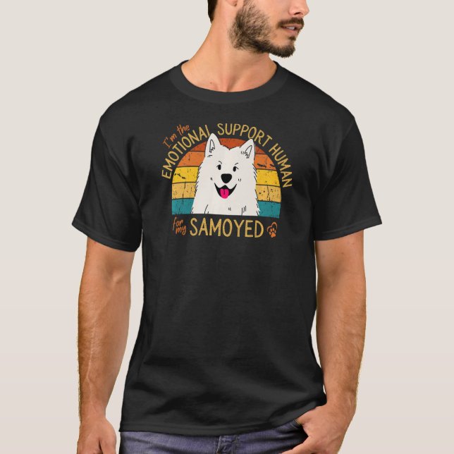 Camiseta I'm the Emotional Support Human for my Samoyed Pre (Frente)