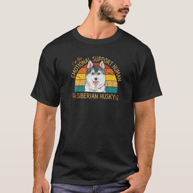 Camiseta I'm the Emotional Support Human for my Siberian Hu (Frente)