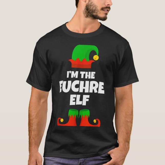 Camiseta I'm The Euchre Elf Family Pajama Christmas Funny P (Frente)