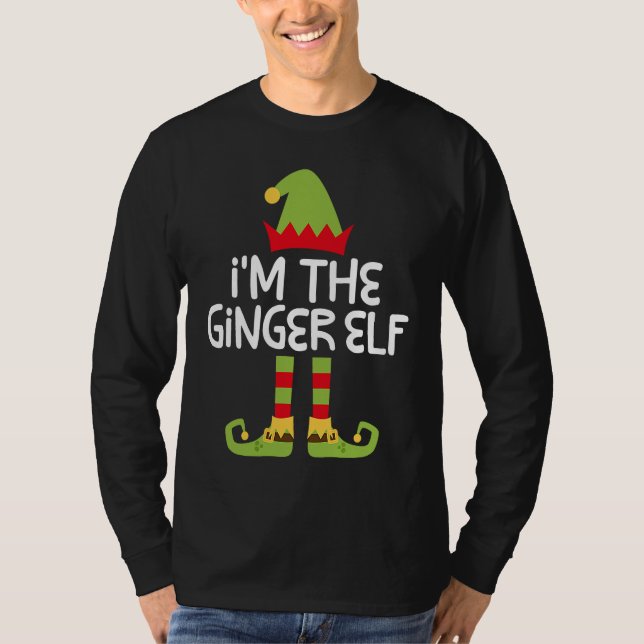 Camiseta I'm The Ginger Elf T  Matching Christmas Costume (Frente)