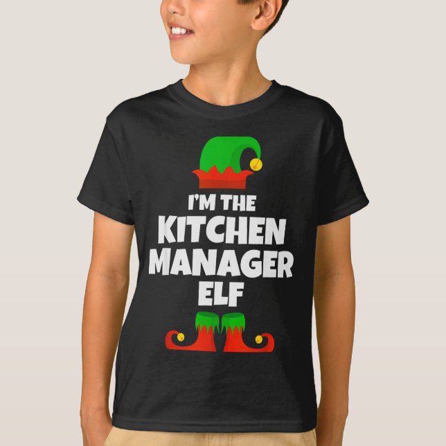 Camiseta I'm The Kitchen Manager Elf Family Pajama Christma (Frente)