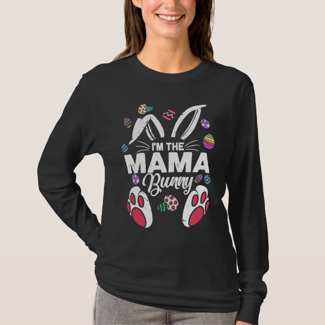 Camiseta I'm The mama Cute Bunny Matching Family Easter Day (Frente)