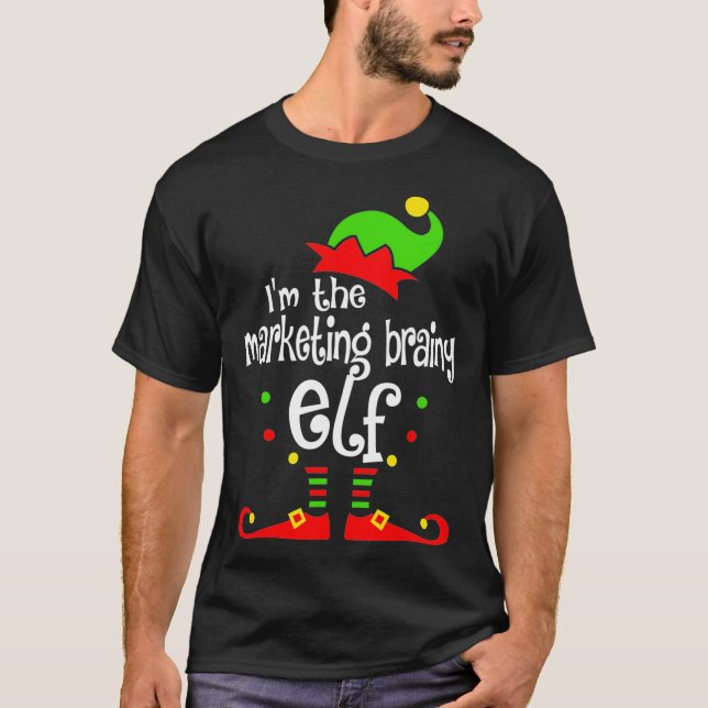 Camiseta Im The Marketing Brainy Elf Xmas Family Friend Chr (Frente)