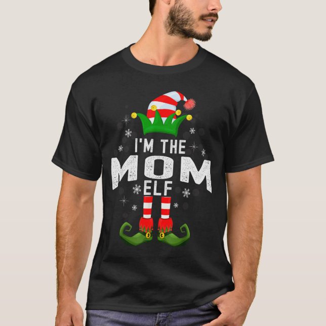 Camiseta I'm The Mom Elf Christmas Family Pjs Costume  (Frente)