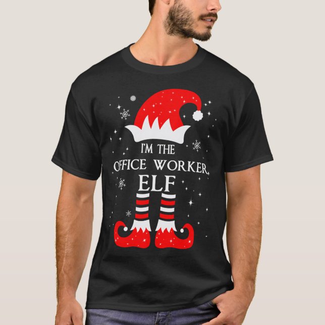 Camiseta I'm The Office Worker Elf Matching Family Group Ch (Frente)
