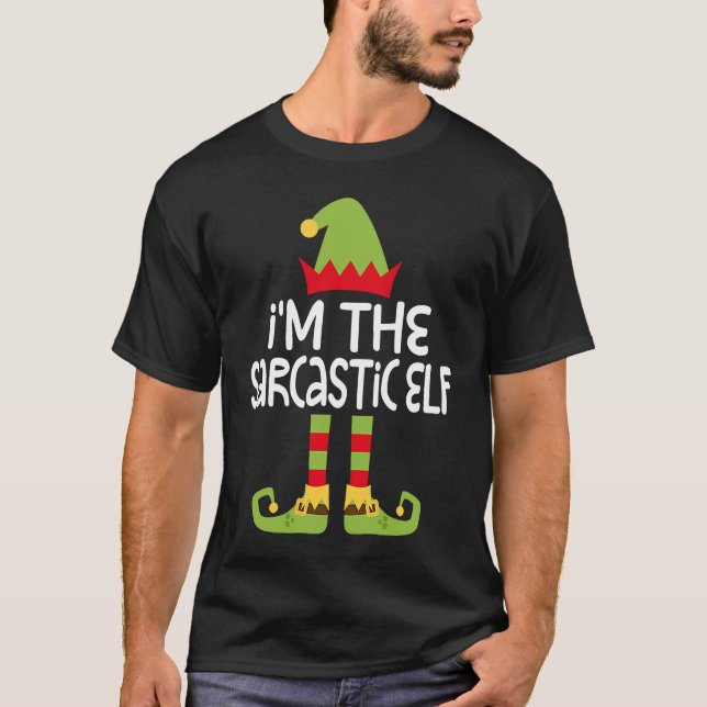 Camiseta I'm The Sarcastic Elf T  Matching Christmas (Frente)