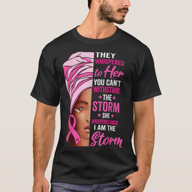 Camiseta Im The Storm Black Women Breast Cancer Survivor Pi (Frente)