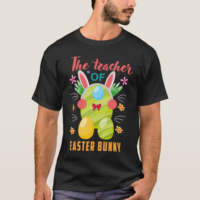 Camiseta I'm The Teacher Bunny Easter Day Rabbit Family Mat (Frente)