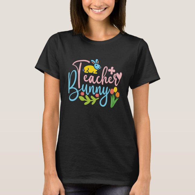 Camiseta I'm The Teacher Bunny Easter Day Rabbit Family Mat (Frente)