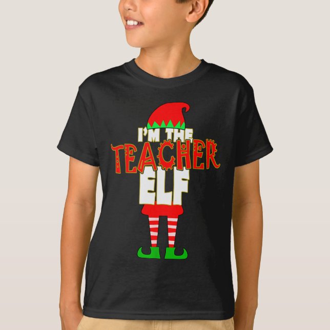 Camiseta I'm The Teacher Elf Christmas Matching Elves Famil (Frente)