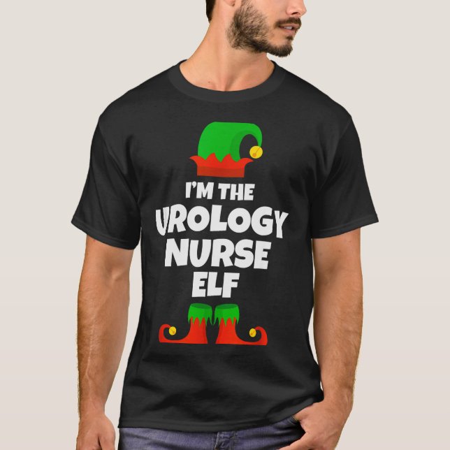 Camiseta I'm The Urology Nurse Elf Family Pajama Christmas  (Frente)