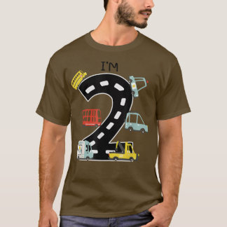Camiseta I'm Two 2 Year Old Birthday Boy Garbage Truck Todd