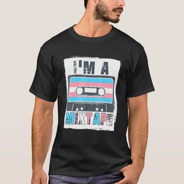 Camiseta Im Um Orgulho Trans De Fitas De Transgênero Em Cas (Frente)