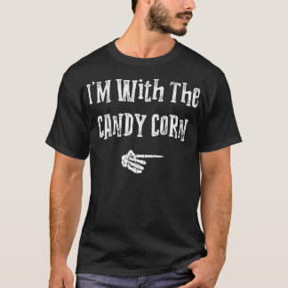 Camiseta I'm With Candy corn Halloween Costume Funny Couple