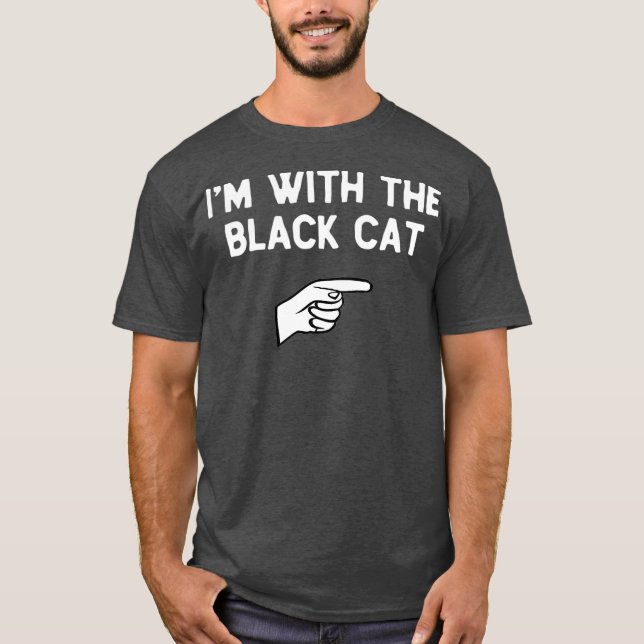 Camiseta Im With The Black Cat Costume Halloween Matching (Frente)