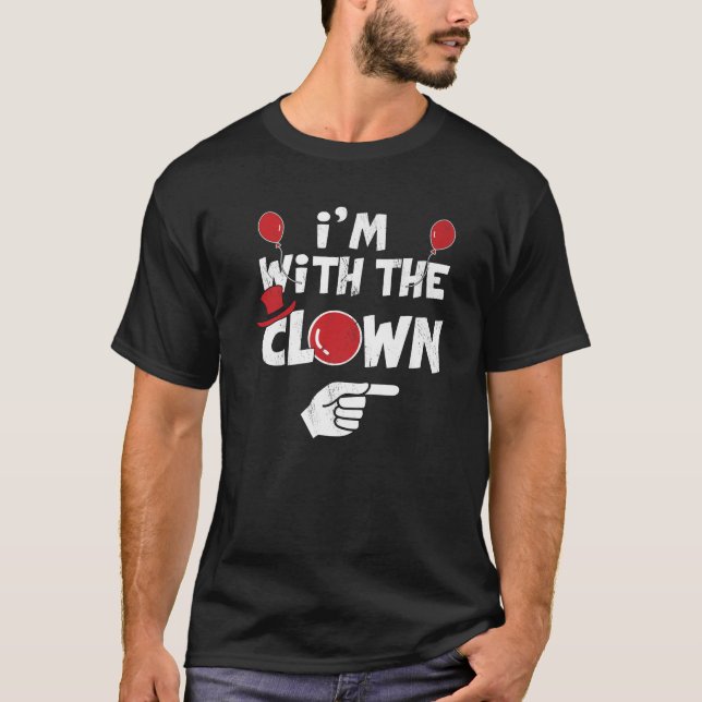 Camiseta I'm With The Clown Halloween Costumes Matching Cou (Frente)