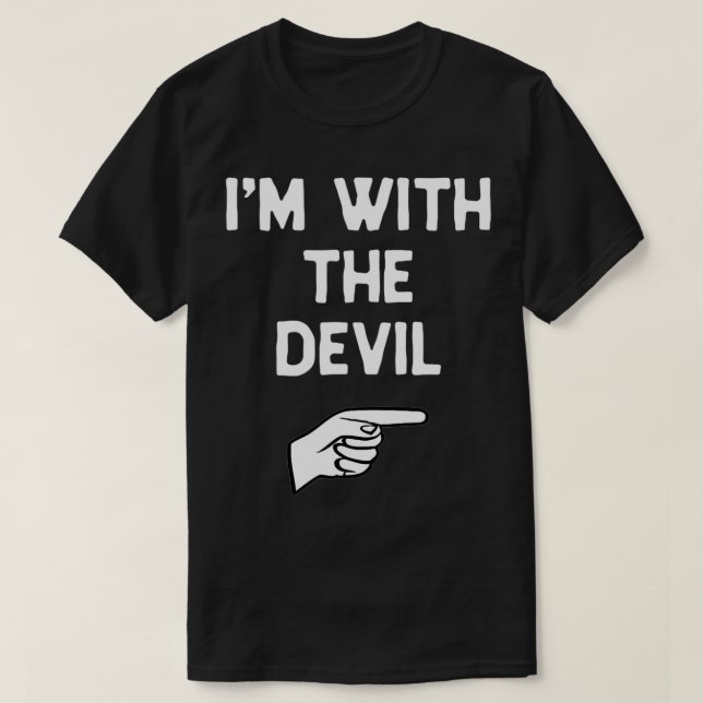 Camiseta I'm With The Devil Costume Halloween Matching  (Frente do Design)