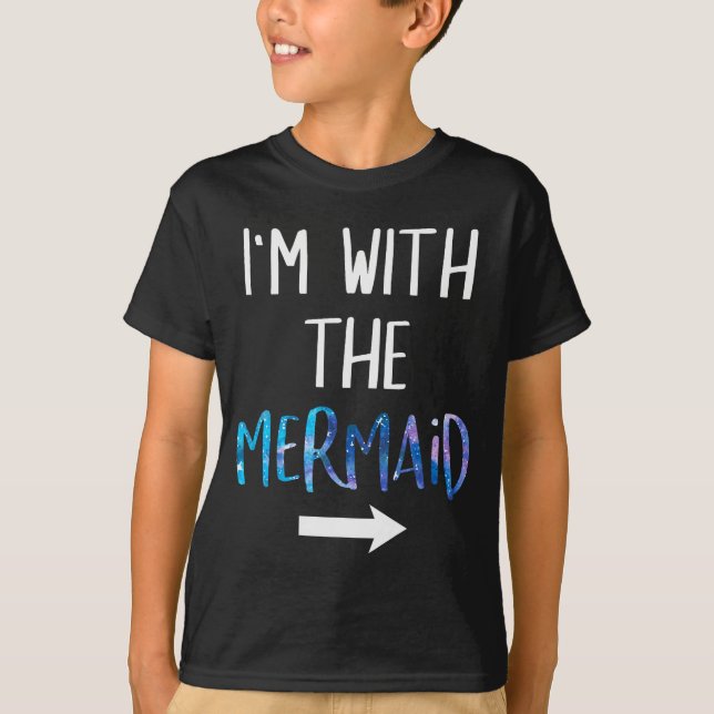 Camiseta I'm With The Mermaid Funny Lazy Mermaid Halloween  (Frente)