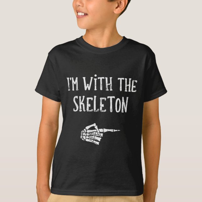 Camiseta I'm With The Skeleton Matching Couple Costume Hall (Frente)