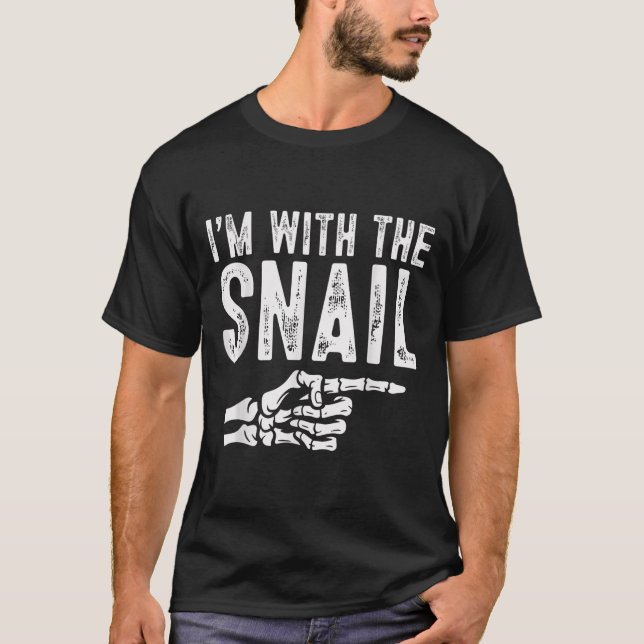 Camiseta I'm With The Snail Easy Costume Halloween Couples  (Frente)