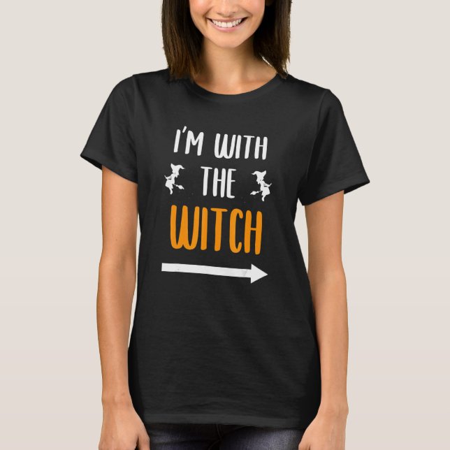 Camiseta I'm With The Witch  Halloween Costume for Couples (Frente)