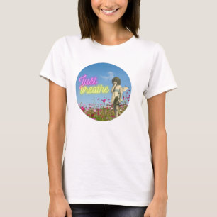 Camiseta Ímã de Arte Alterada de Anjo Vintage 'Apenas Respi