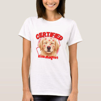 Camiseta Ímã de Beijo Certificado - Cachorro Golden Retriev