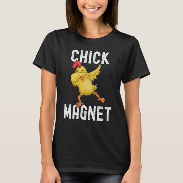 Camiseta Ímã de Galinha  Páscoa Frango Bebê Fofo Dabbing (Frente)