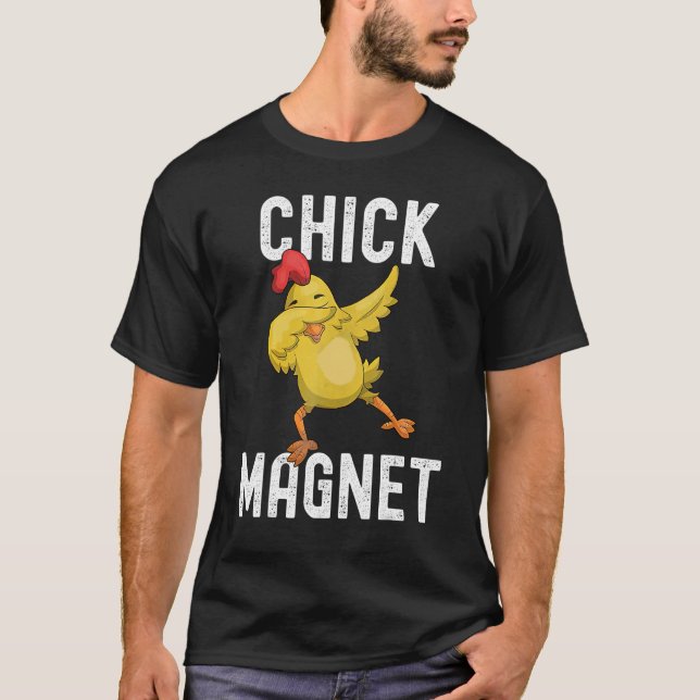 Camiseta Ímã de Galinha  Páscoa Frango Bebê Fofo Dabbing (Frente)