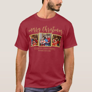 Camiseta Imagem 3 da família de Natal moderna Elegant Scrip