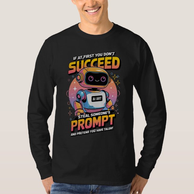 Camiseta 🤖 Imagem Ai Engraçada Prompt Roubou Memórias Sarc (Frente)