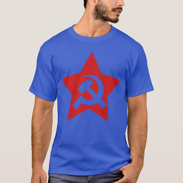 Camiseta imagem amiga da foice e martelo e estrela da URSS  (Frente)