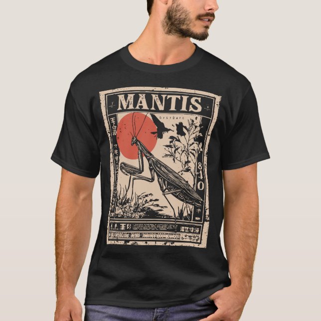 Camiseta Imagem Científica de Rezar Mantis (Frente)