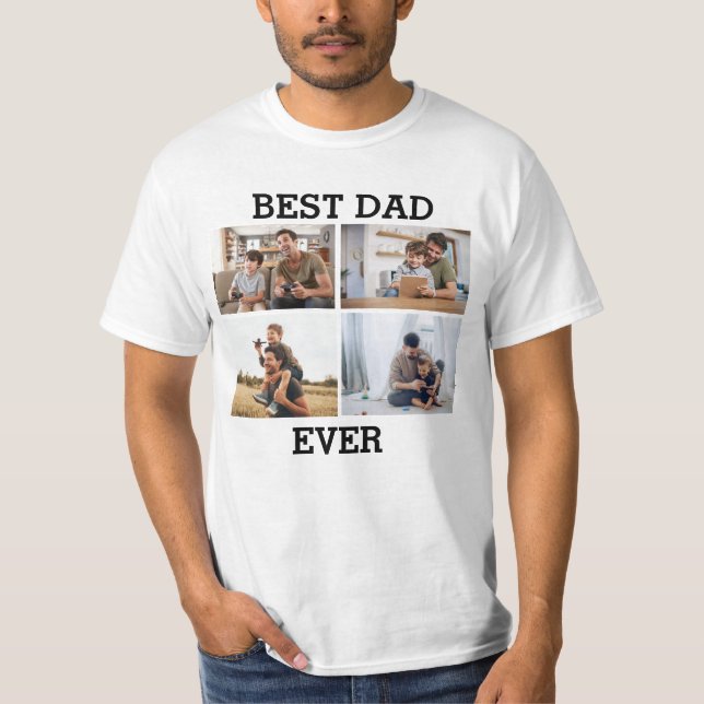 Camiseta Imagem da Colagem de Fotos do Pai Pai do Melhor Pa (Frente)