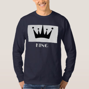 Camiseta Imagem da Coroa do Rei com Texto Personalizado Azu