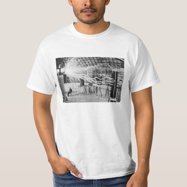 Camiseta Imagem da eletricidade do laboratório de Nikola (Frente)