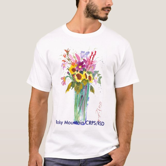 Camiseta Imagem da flor, montanha rochosa CRPS/RSD (Frente)