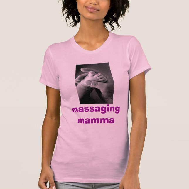Camiseta imagem da massagem do pé, massagingmamma (Frente)