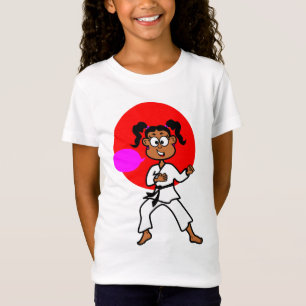 Camiseta Imagem da menina do karaté do afro-americano no
