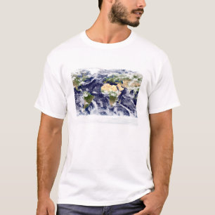 Camiseta imagem da Verdadeiro-cor da terra inteira
