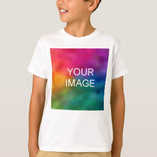 Camiseta Imagem de Adicionar Modelo de Cor Branca Personali