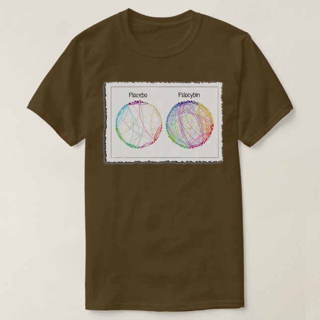 Camiseta Imagem de Análise do Cérebro da Psilocybin Ciência (Frente do Design)