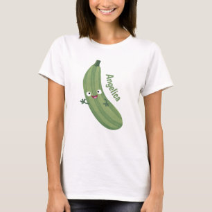 Camiseta Imagem de animação feliz da abobrinha
