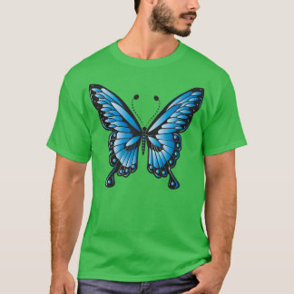 Camiseta Imagem de asas azuis da borboleta azul Borboleta