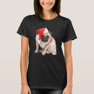 Camiseta Imagem de Cachorro Pug Fofo de Tanga com Chapéu de